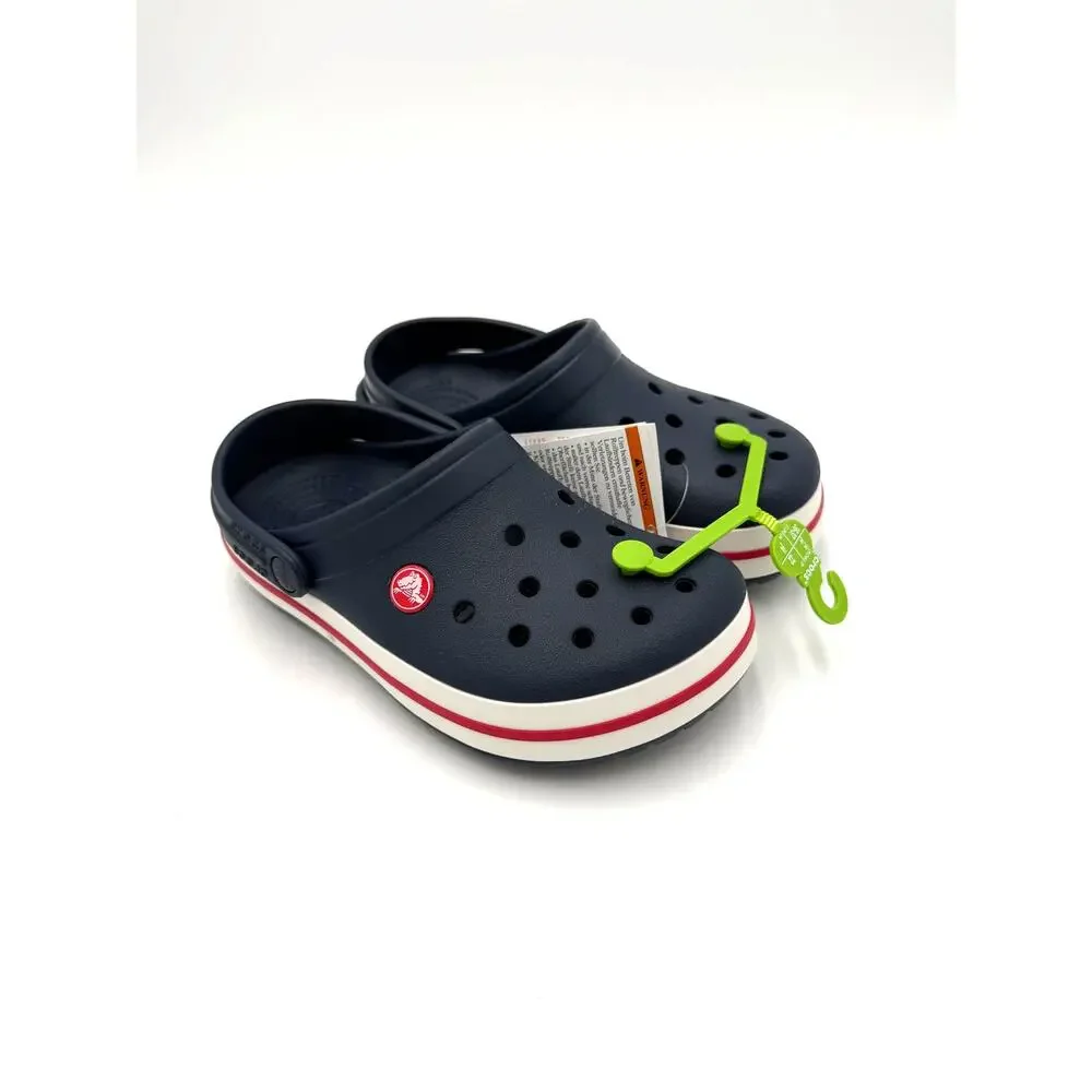 NWT Crocs Kids Crocband Clog - Navy/Red - J4 (big kid 4)